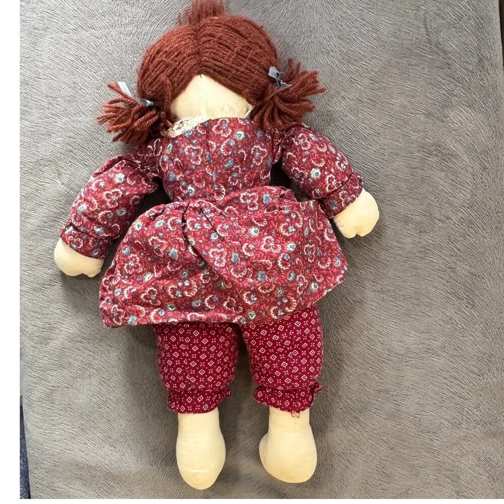 Plain Jane Cloth Rag Doll Target/Commonwealth Yarn Hair Painted Face 1988 VTG